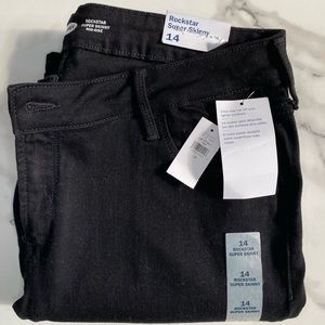 NWT Old Navy Rockstar Super Skinny Mid-Rise Black Jeans